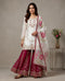 White Pure Gmy Silk Elegant Salwar Suit - Front View | Samyak Fashion
