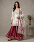 White Pure Gmy Silk Elegant Salwar Suit - Front View | Samyak Fashion