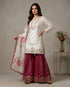 White Pure Gmy Silk Elegant Salwar Suit - Back View | Samyak Fashion