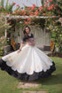 White Roman Silk Lehenga Choli - Close-up View | Samyak Fashion