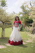 White Roman Silk Lehenga Choli - Side View | Samyak Fashion