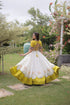White Roman Silk Lehenga Choli - Back View | Samyak Fashion