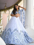 White Satin Lehenga Choli - Side View | Samyak Fashion