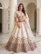 White Silk Lehenga Choli - Front View | Samyak Fashion