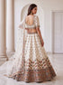 White Silk Lehenga Choli - Back View | Samyak Fashion