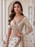 White Silk Lehenga Choli - Side View | Samyak Fashion
