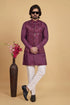 Wine Banarasi Silk Mens Mans - Front View | Samyak Fashion