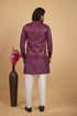 Wine Banarasi Silk Mens Mans - Back View | Samyak Fashion
