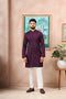 Wine Cotton Mens Kurta With Payjama - Front View | Samyak Fashion