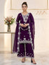 Wine Georgette Salwar Suit - Front View | Samyak Fashion