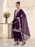Wine Georgette Salwar Suit - Back View | Samyak Fashion