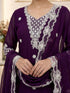 Wine Georgette Salwar Suit - Detail View | Samyak Fashion