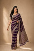 Wine Georgette Saree With Blouse - Front View | Samyak Fashion