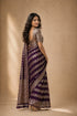 Wine Georgette Saree With Blouse - Detail View | Samyak Fashion