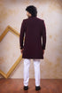 Wine Imported Lachka Fabric Mens Premium Men's Indo Western - Side View | Samyak Fashion