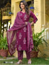 Wine Poly Rayon Salwar Suit - Front View | Samyak Fashion