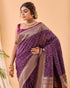 Wine Pure Silk Party Wear Saree With Blouse - Detail View | Samyak Fashion