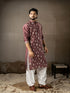 Wine Silk Mens Kurta With Payjama - Close-up View | Samyak Fashion