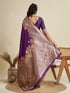 Wine Soft Kanjivaram Silk Traditional Function Wear Soft Kanjivaram Silk Saree Collection With Blouse - Side View | Samyak Fashion