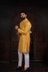 Yellow Art Silk Mens Kurta With Payjama - Detail View | Samyak Fashion