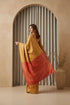 Yellow Art Silk Saree With Blouse - Side View | Samyak Fashion