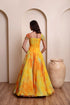 Yellow Chiffon Arty Lehenga Choli - Detail View | Samyak Fashion
