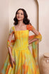 Yellow Chiffon Arty Lehenga Choli - Close-up View | Samyak Fashion