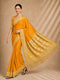 Yellow Chiffon Saree With Blouse - Front View | Samyak Fashion