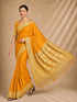Yellow Chiffon Saree With Blouse - Front View | Samyak Fashion