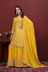 Yellow Chinon Salwar Suit - Side View | Samyak Fashion