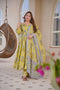 Yellow Cotton Silk Salwar Suit - Front View | Samyak Fashion