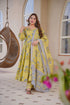 Yellow Cotton Silk Salwar Suit - Front View | Samyak Fashion