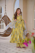 Yellow Cotton Silk Salwar Suit - Close-up View | Samyak Fashion
