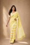 Yellow Georgette Saree With Blouse - Front View | Samyak Fashion