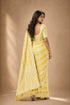 Yellow Georgette Saree With Blouse - Back View | Samyak Fashion