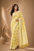 Yellow Georgette Saree With Blouse - Detail View | Samyak Fashion