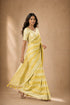Yellow Georgette Saree With Blouse - Close-up View | Samyak Fashion