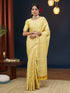 Yellow Georgette Saree With Blouse - Front View | Samyak Fashion