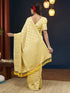 Yellow Georgette Saree With Blouse - Back View | Samyak Fashion