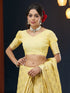 Yellow Georgette Saree With Blouse - Close-up View | Samyak Fashion