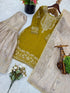 Yellow Heavy Gmy Silk Elegant Salwar Suit - Detail View | Samyak Fashion