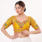 Yellow Heavy Italian Silk Blouse - Front View | Samyak Fashion