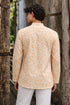 Yellow Linen Mens Short Kurta - Back View | Samyak Fashion