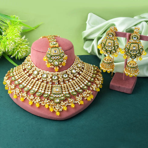 Yellow Necklace - Front View | Samyak Fashion