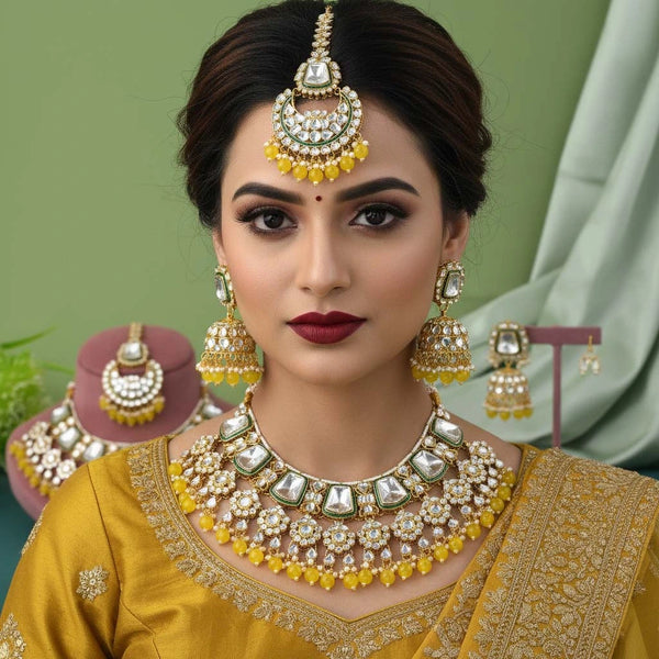 Yellow Necklace - Front View | Samyak Fashion