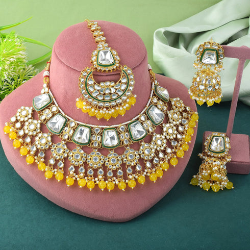 Yellow Necklace - Back View | Samyak Fashion