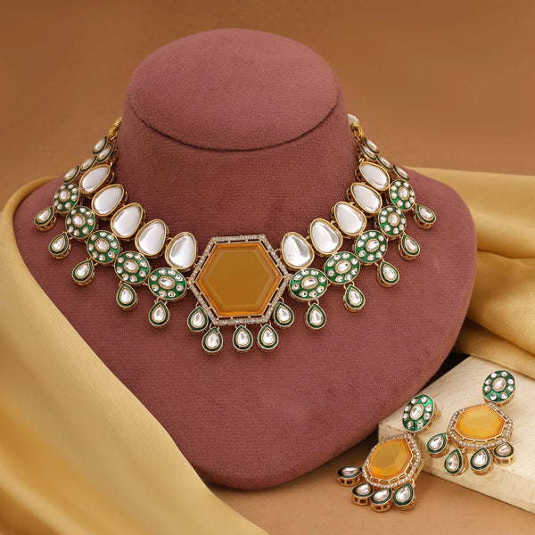 Yellow Necklace - Front View | Samyak Fashion