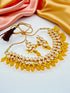 Yellow Necklace Set - Side View | Samyak Fashion