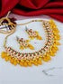 Yellow Necklace Set - Detail View | Samyak Fashion