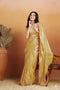 Yellow Organza Saree With Blouse - Front View | Samyak Fashion